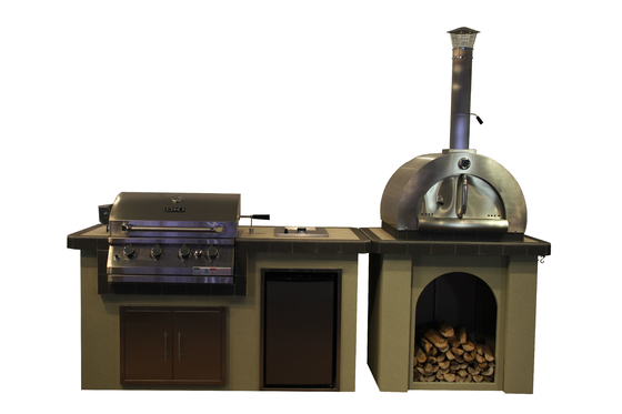 Edelstahl-Holz abgefeuerter Pizza-Oven Steel Wood Fired Pizza-Ofen der Insel-AGA