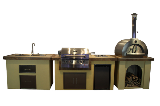 Edelstahl-Holz abgefeuerter Pizza-Oven Steel Wood Fired Pizza-Ofen der Insel-AGA