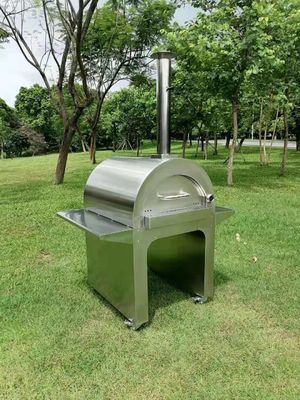 4 Räder Edelstahl-Holz abgefeuerter Pizza-Oven Brush Outdoor Stainless Pizza-Ofen