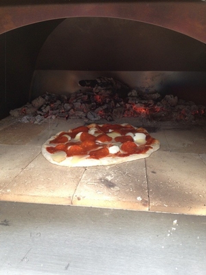 4 hölzerner abgefeuerter Pizza-Ofen Rad-Edelstahl-Pizza-Oven Outdoors 900mm