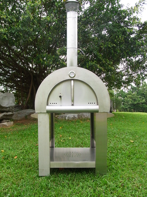 830mm 720mm Edelstahl abgefeuerte Pizza Oven With Trolley
