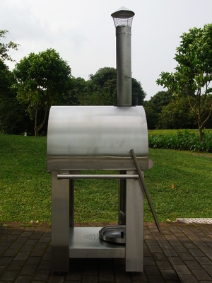 830mm 720mm Edelstahl abgefeuerte Pizza Oven With Trolley