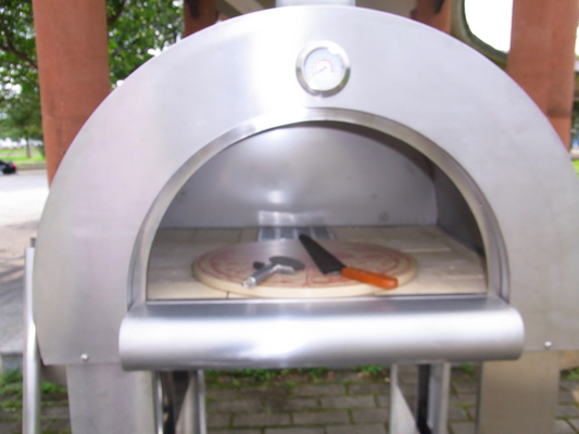 830mm 720mm Edelstahl abgefeuerte Pizza Oven With Trolley